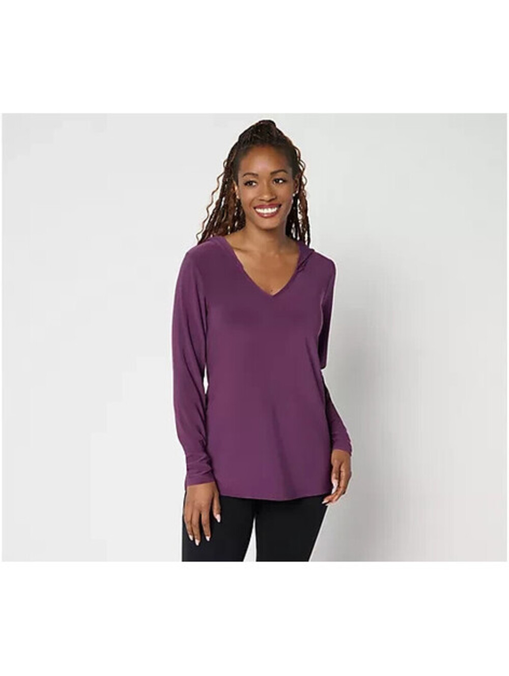 Women with Control La Roma Jersey Hooded Top Potent Purple, Medium #12.
